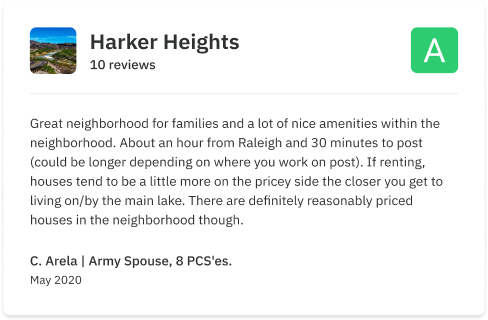 Review card for Harker Heights