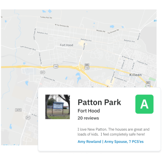 Map of Fort Hood and review card